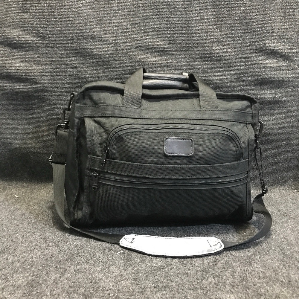 TUMI Alpha 223D3 Expandable Organizer Laptop Briefcase Black Ballistic Nylon USA